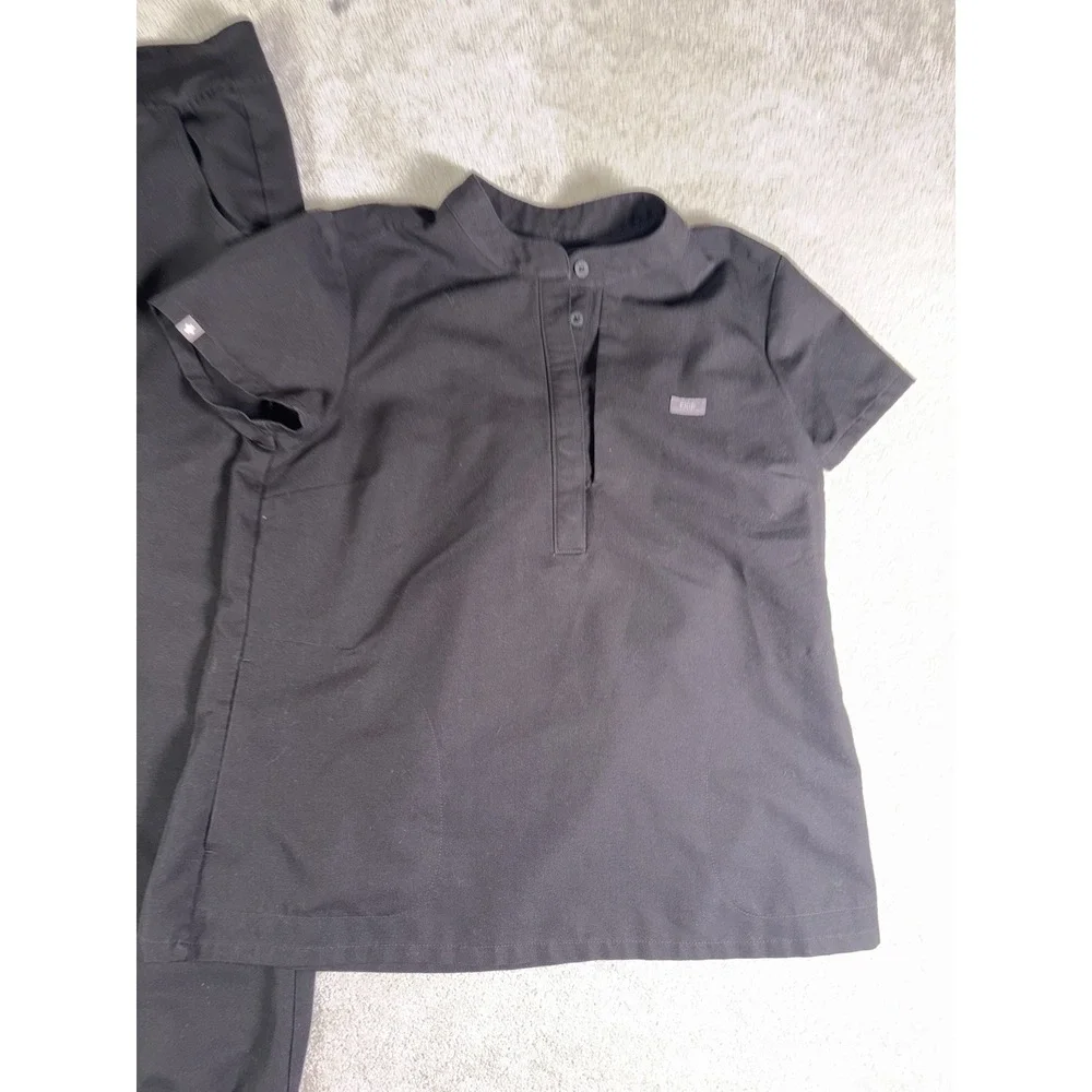 figs scrub set francisca top (s) & zamora joggers (xs/p) black